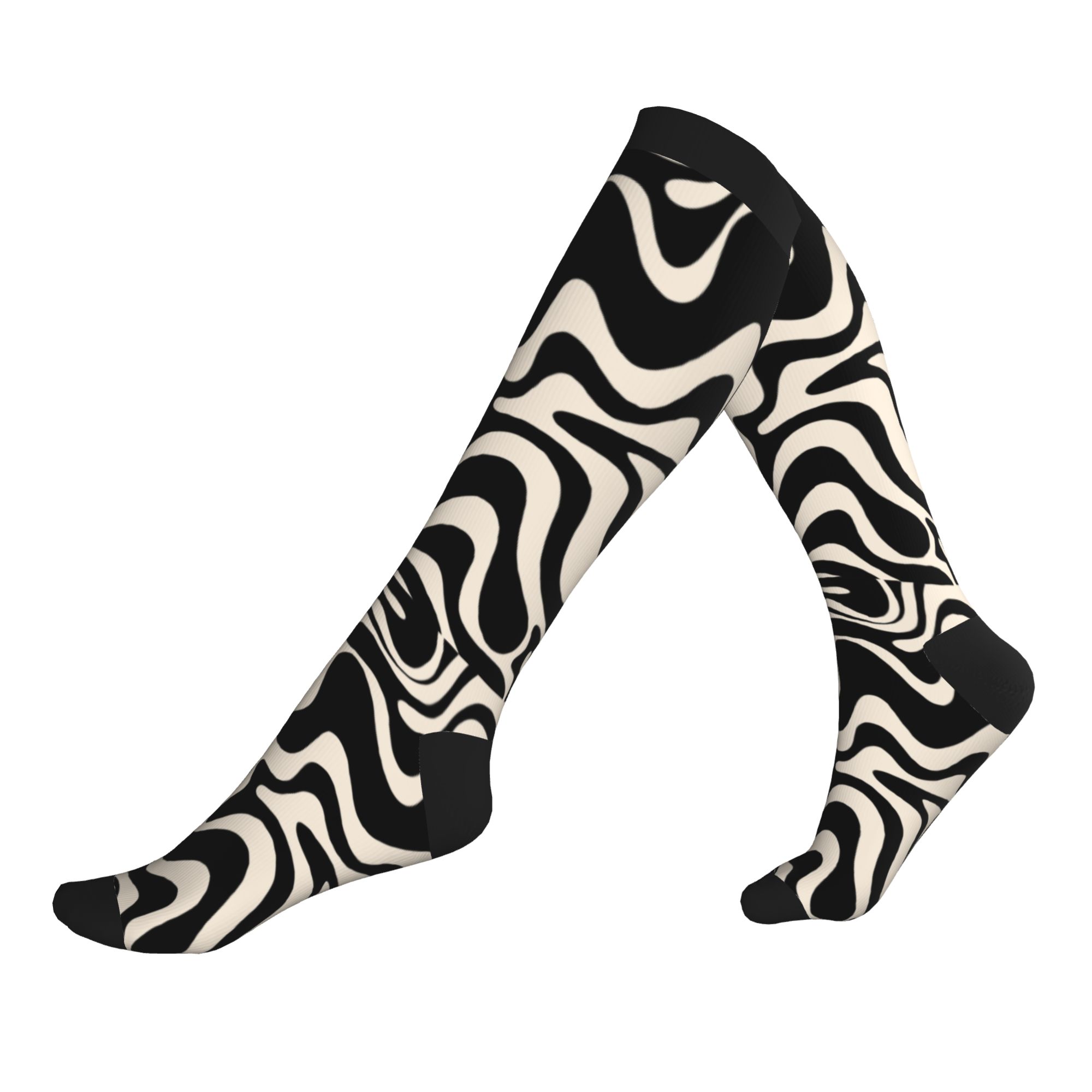 3D Printing Liquid - Chaussettes à motif abstrait Fashion Sage