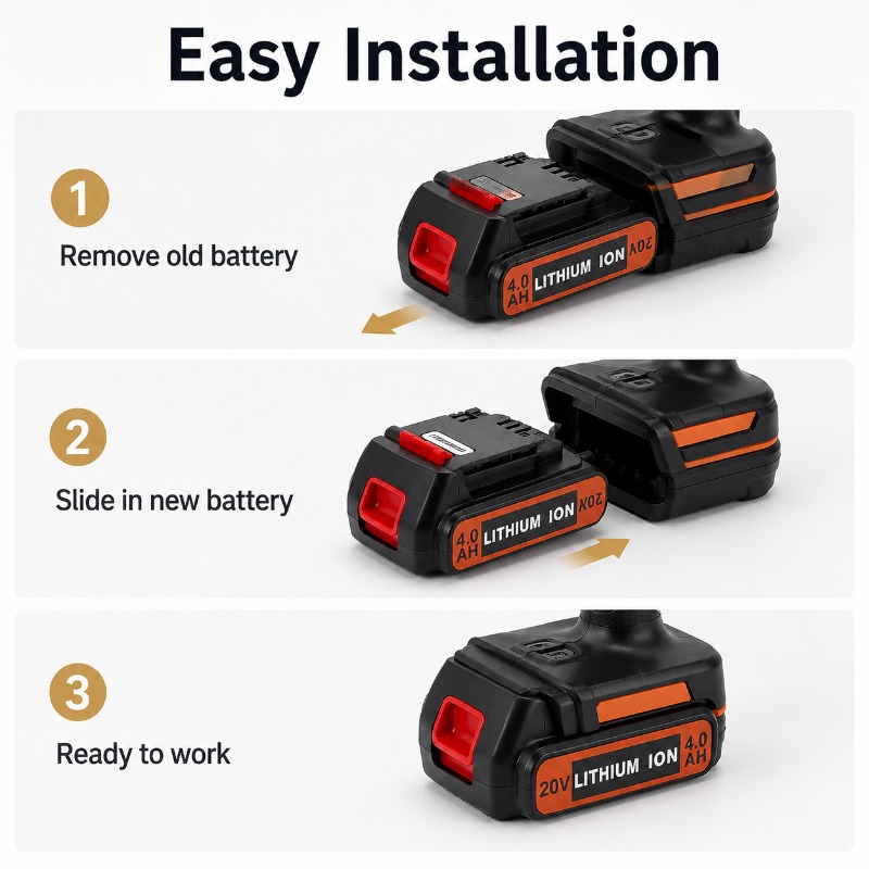 Black+Decker Tool Cordless - Batterie 20V 6.0Ah pour outils sans