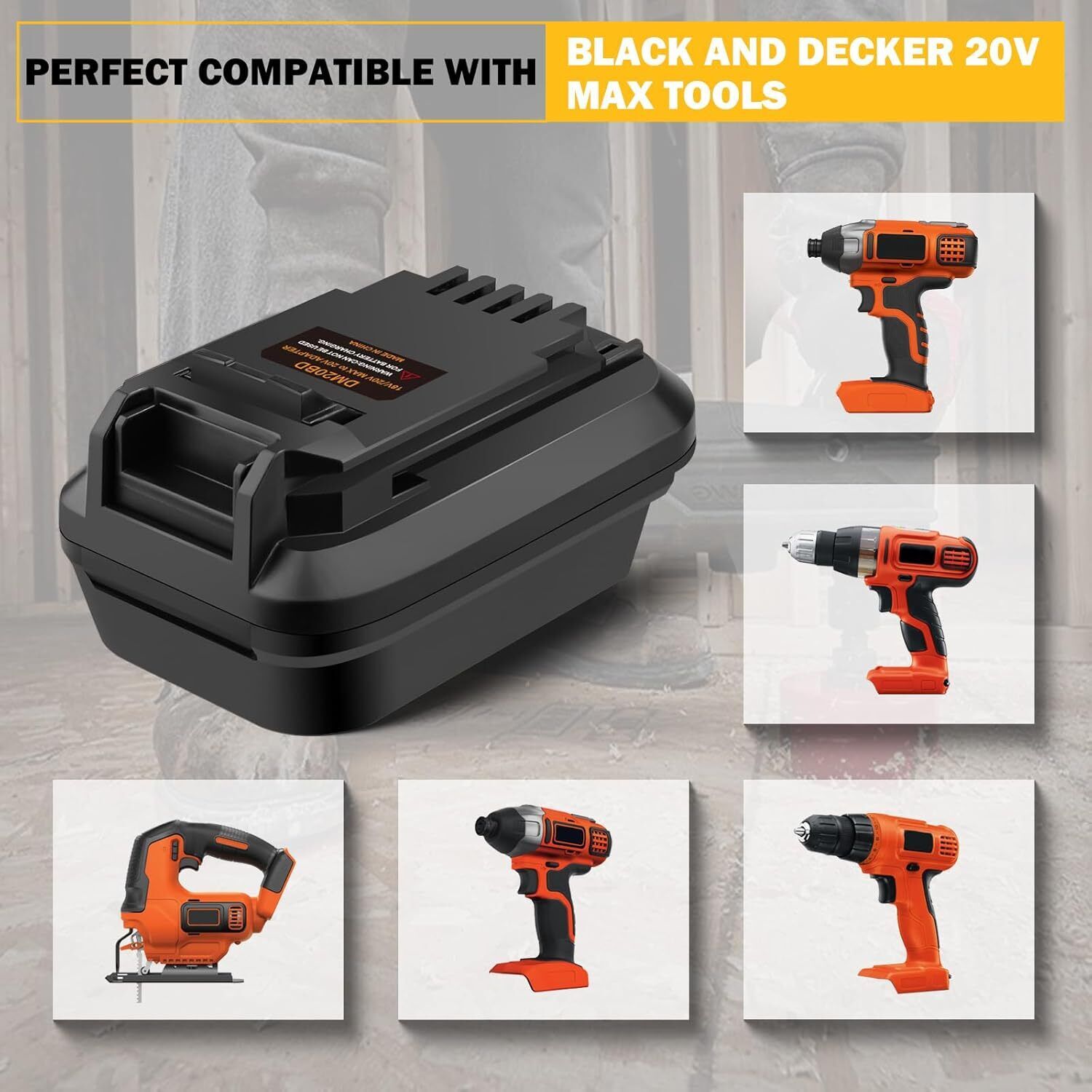 Adaptateur de batterie DM20BD  - Black+Decker Tool Cordless avis et prix